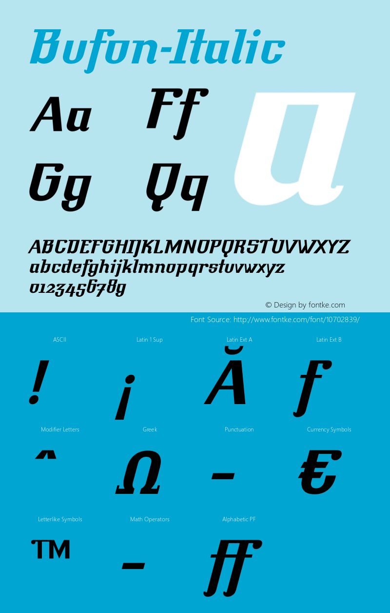 Bufon-Italic ☞ Version 001.001 ;com.myfonts.easy.demilan-studio.bufon.italic.wfkit2.version.4oeF图片样张