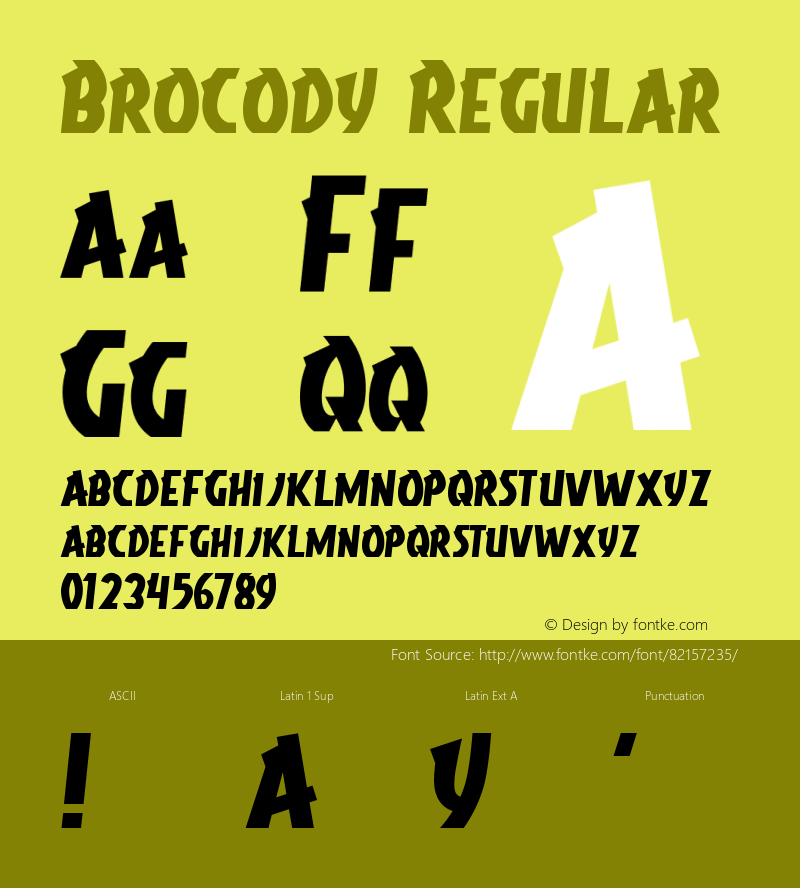 Brocody Version 1.012;Fontself Maker 3.5.3图片样张