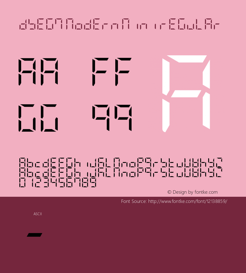 DSEG7 Modern Mini Regular Version 0.2图片样张