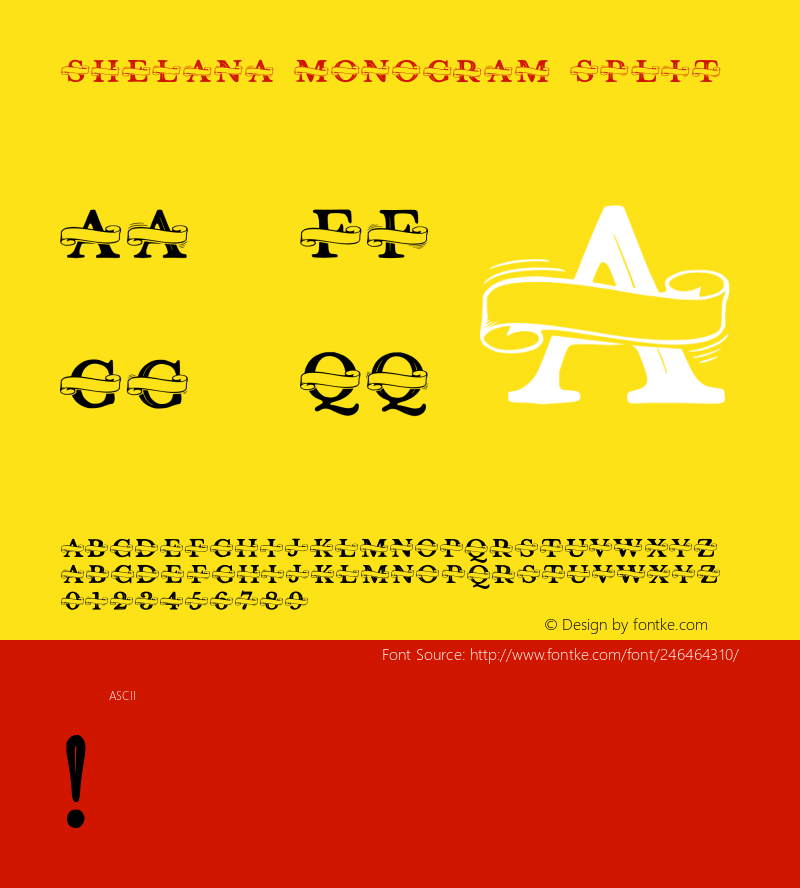 Shelana Monogram Split Version 1.00;February 1, 2022;FontCreator 13.0.0.2681 64-bit图片样张