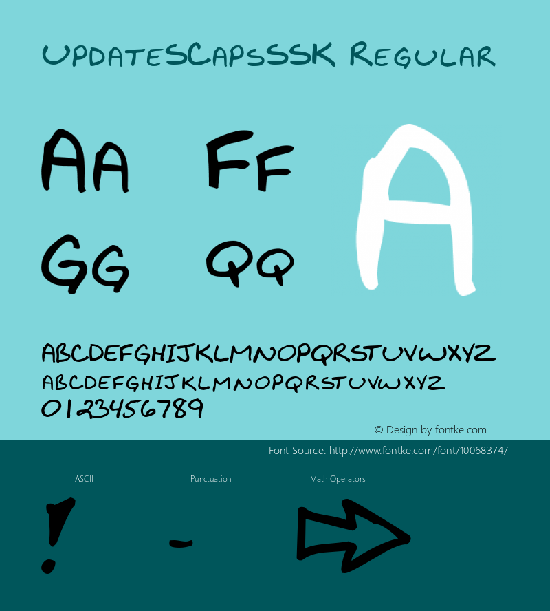 UpdateSCapsSSK Regular Macromedia Fontographer 4.1 8/6/95图片样张