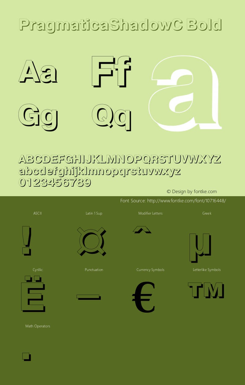 PragmaticaShadowC Bold OTF 1.0;PS 001.000;Core 116;AOCW 1.0 161图片样张