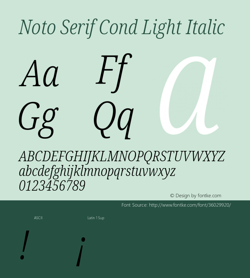 Noto Serif Condensed Light Italic Version 2.000;GOOG;noto-source:20170915:90ef993387c0图片样张