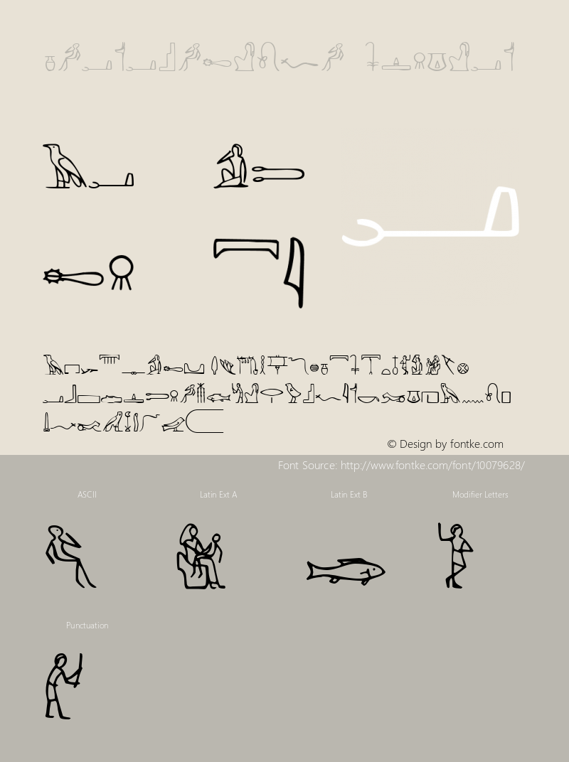 PharaohGlyph Regular Altsys Fontographer 4.0 4/07/94图片样张