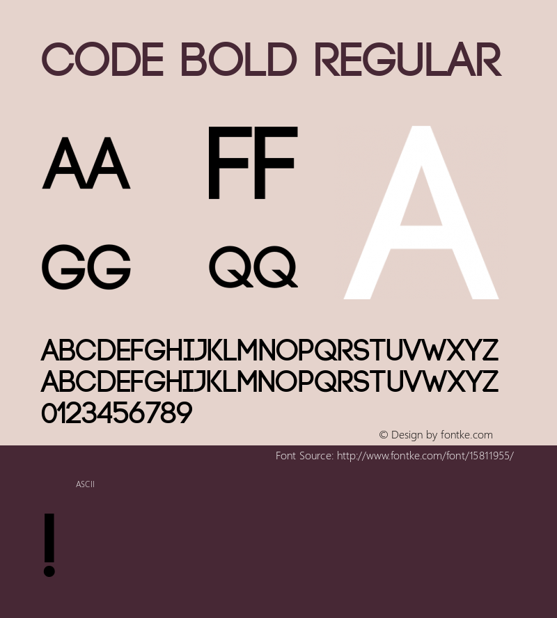 Code Bold Regular Version 1.0; ttfautohint (v1.4.1)图片样张