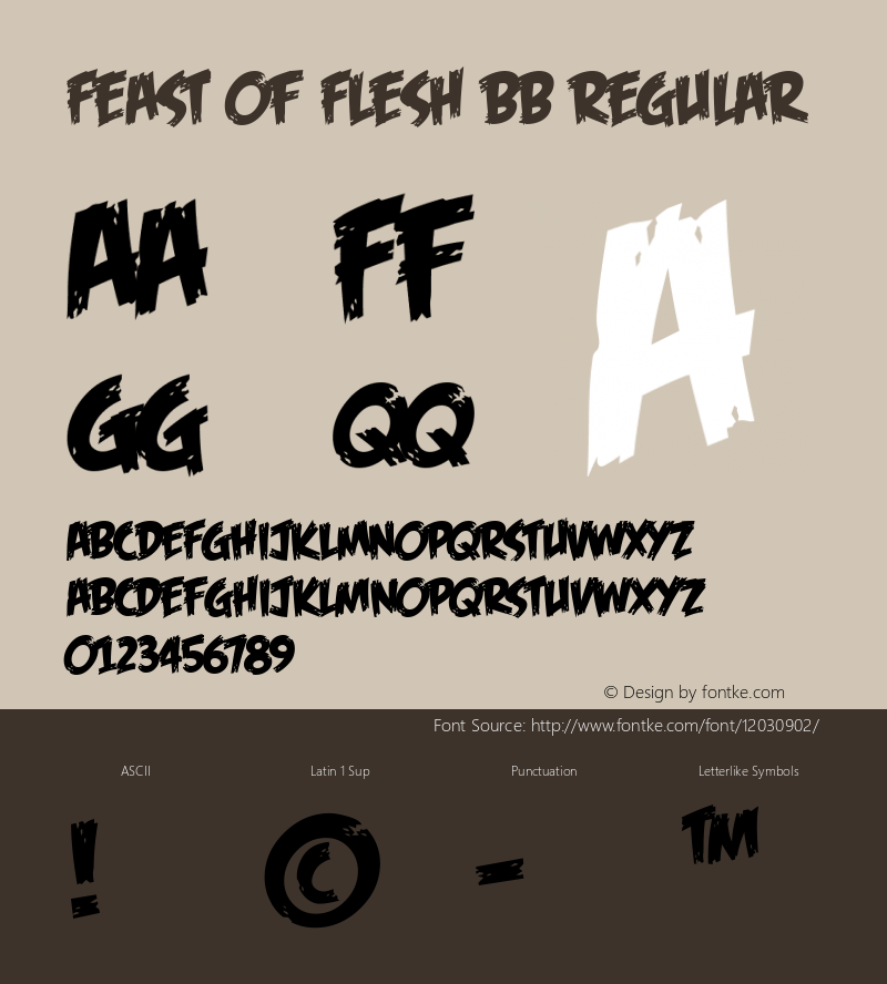 Feast of Flesh BB Regular Macromedia Fontographer 4.1 9/27/2005图片样张