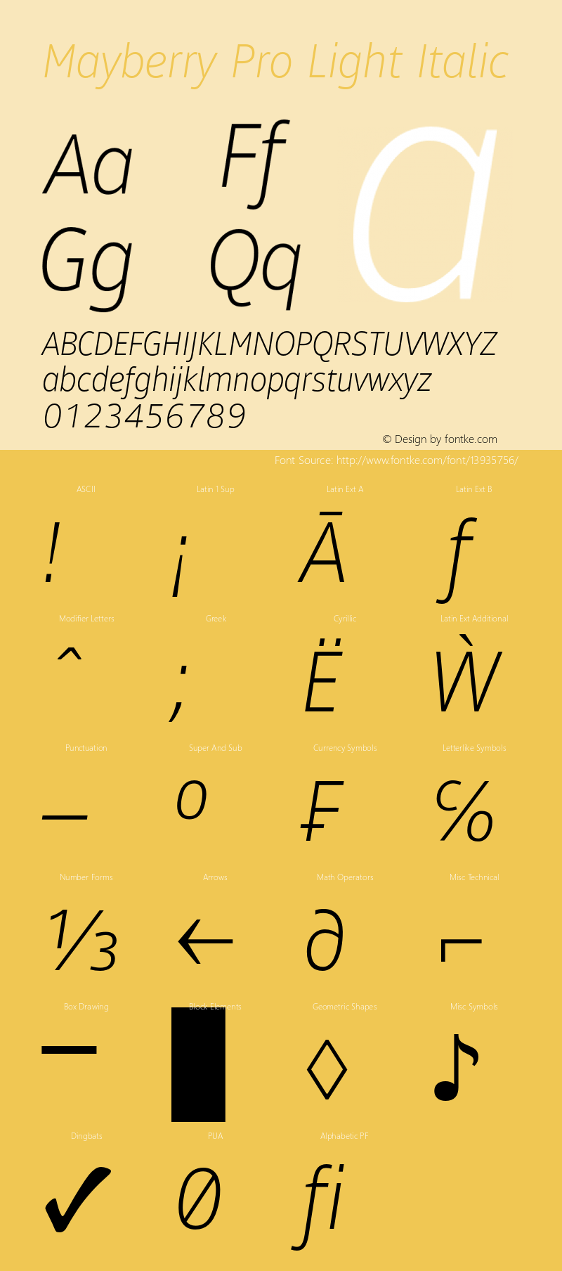 Mayberry Pro Light Italic Version 1.10图片样张