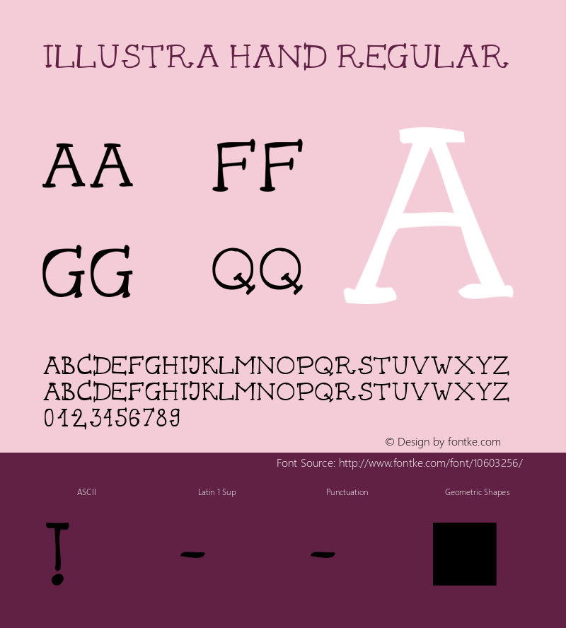 Illustra Hand Regular Version 1.00 January 10, 2014, initial release图片样张