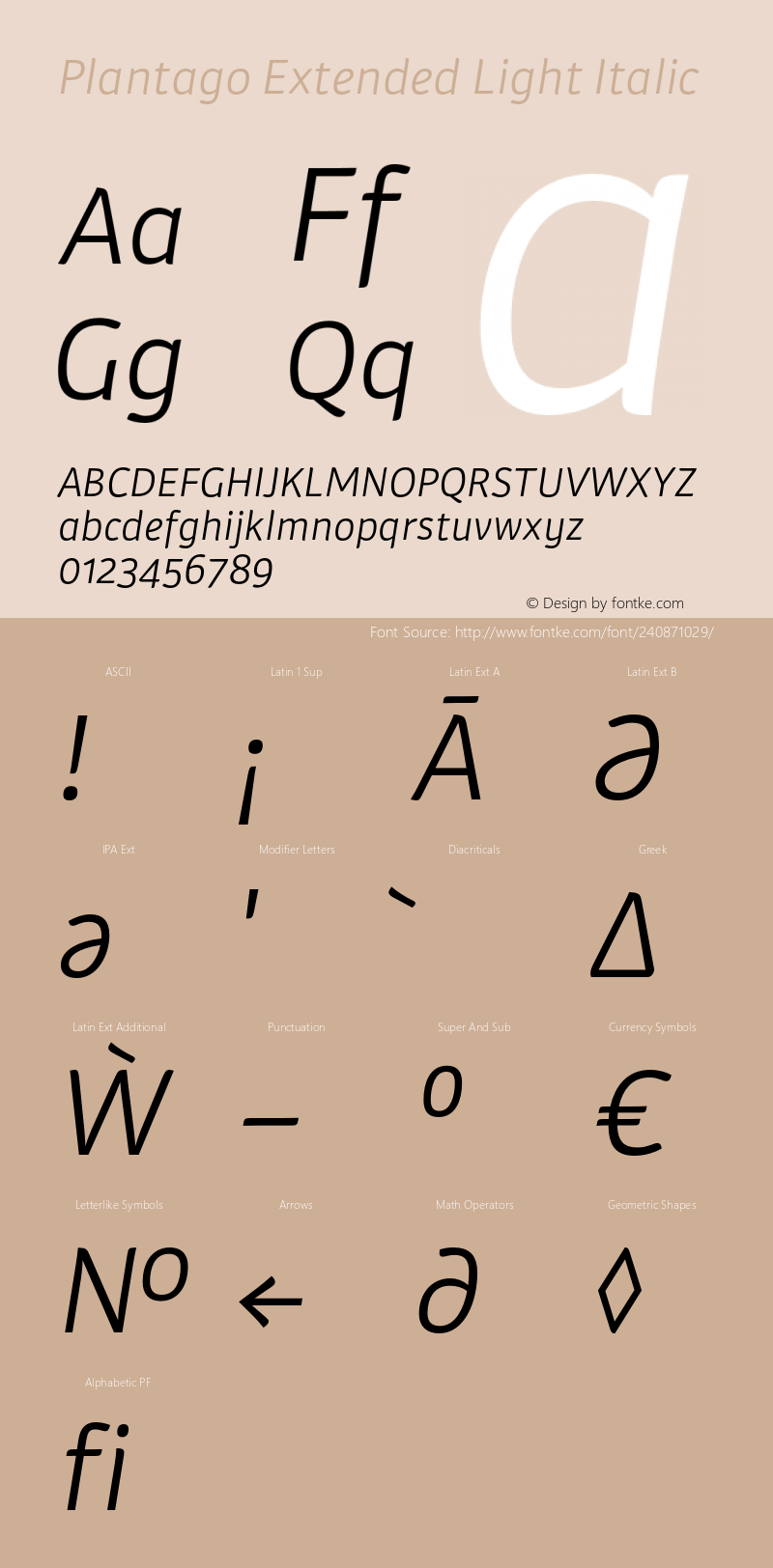 Plantago Extended Light Italic Version 1.007图片样张