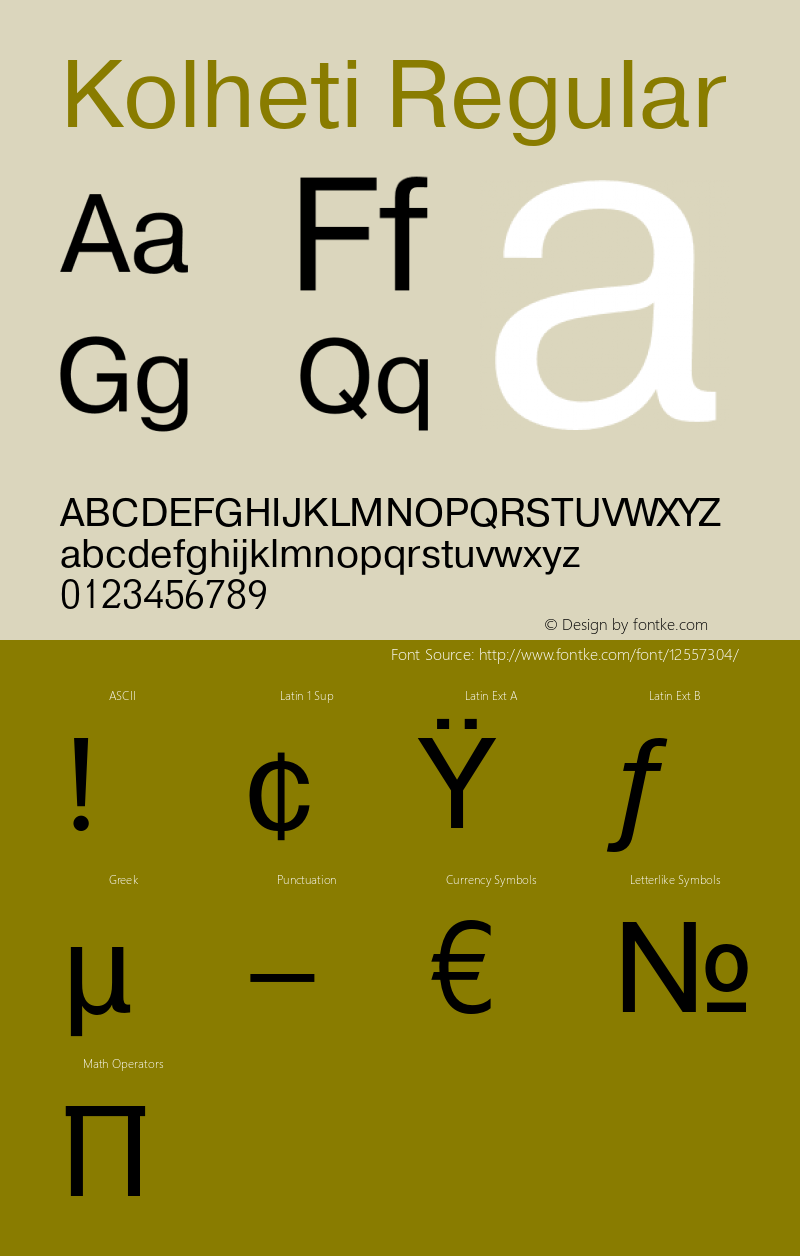 Kolheti Regular OTF 1.0;PS 001.000;Core 116;AOCM 1.0 28图片样张