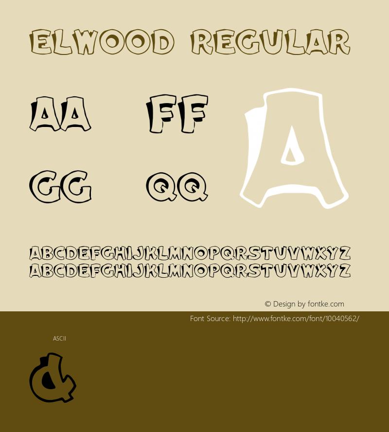 Elwood Regular Altsys Fontographer 3.5  7/6/93图片样张