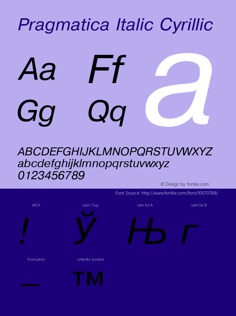 Pragmatica Italic Cyrillic 001.000图片样张