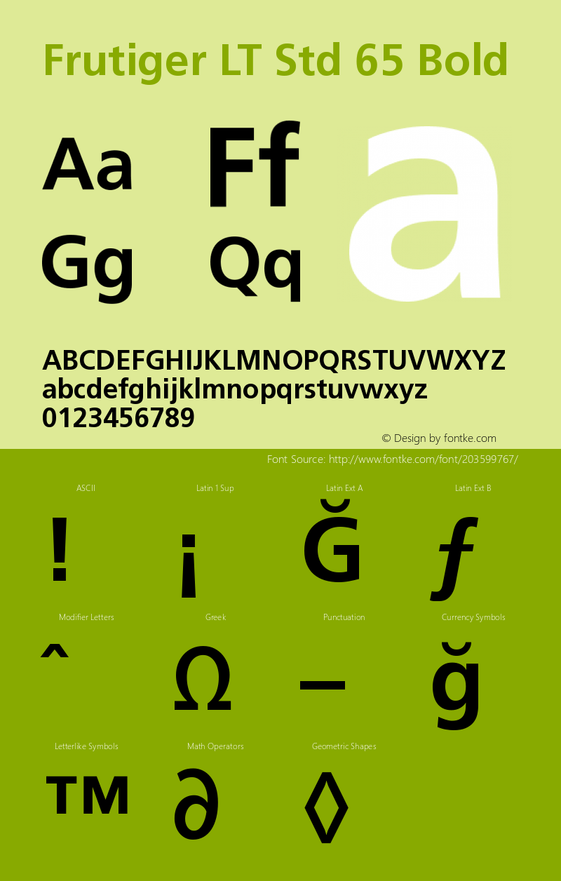 Frutiger LT Std 65 Bold OTF 1.029;PS 001.002;Core 1.0.33;makeotf.lib1.4.1585图片样张