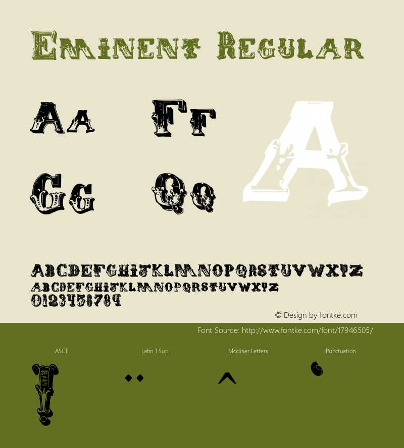 Eminent Regular Version 1.00 August 17, 2010, initial release, www.yourfonts.com图片样张