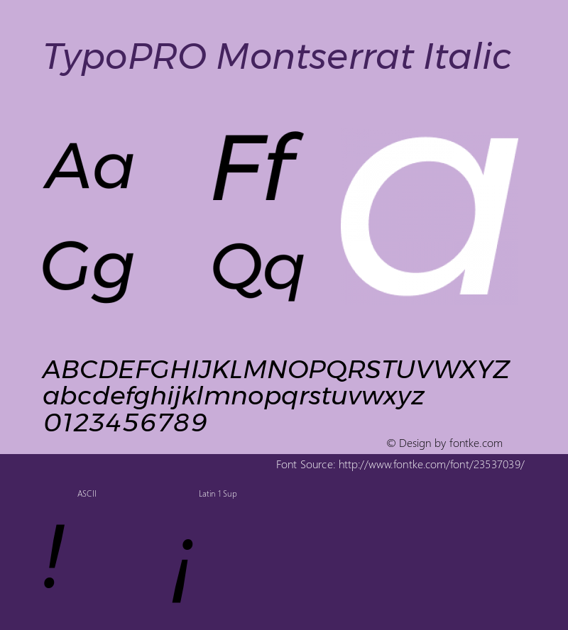 TypoPRO Montserrat Italic Version 6.001图片样张