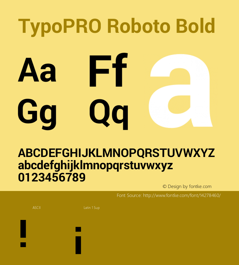 TypoPRO Roboto Bold Version 1.200310; 2013图片样张