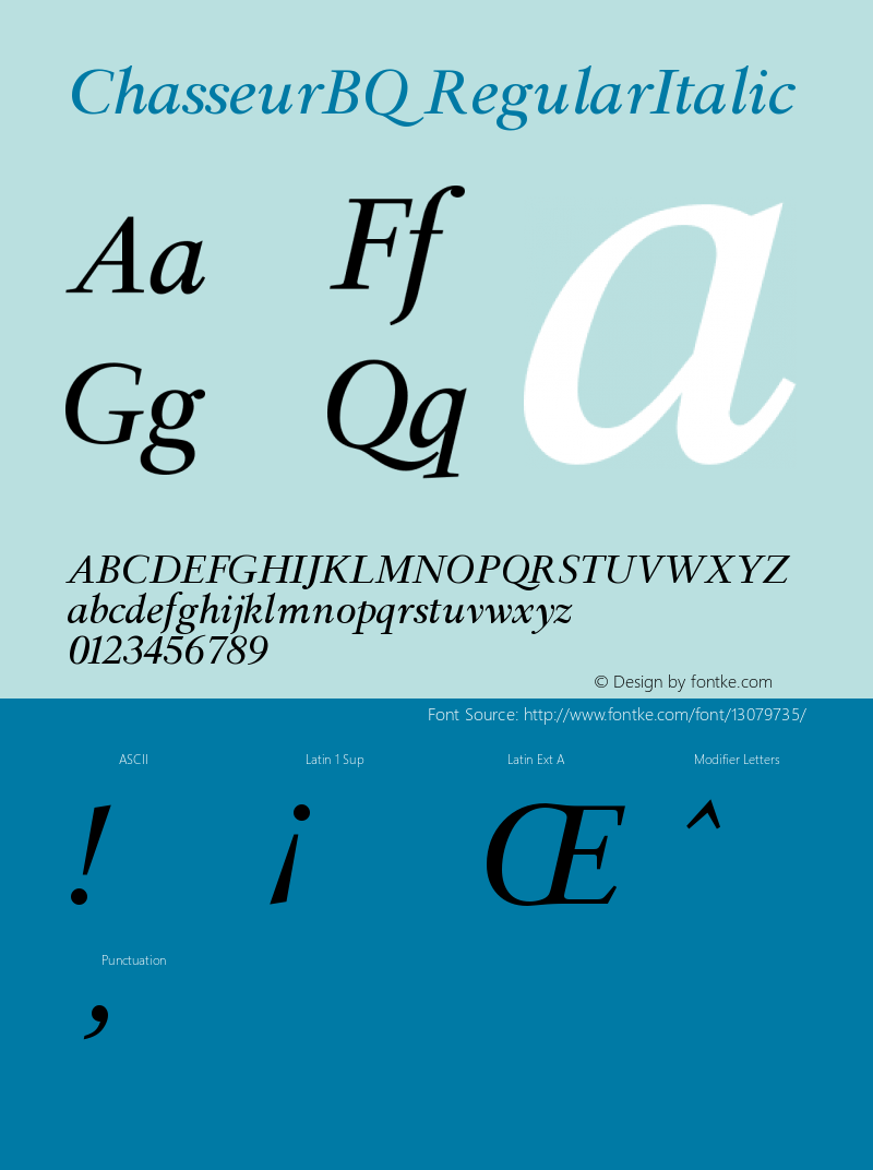 ChasseurBQ RegularItalic Version 001.001图片样张