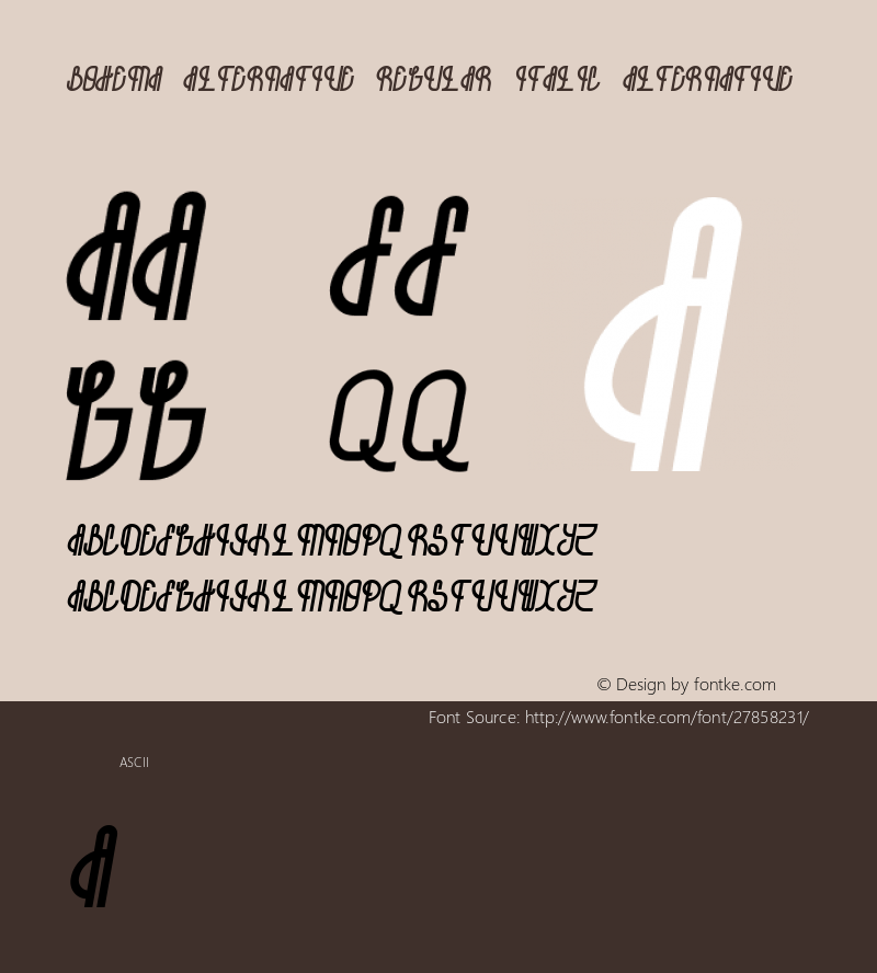 Bohema-Regular-Italic-Alternative Version 001.001图片样张