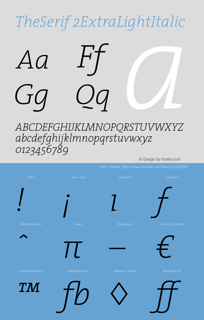 TheSerif 2ExtraLightItalic Version 1.0图片样张