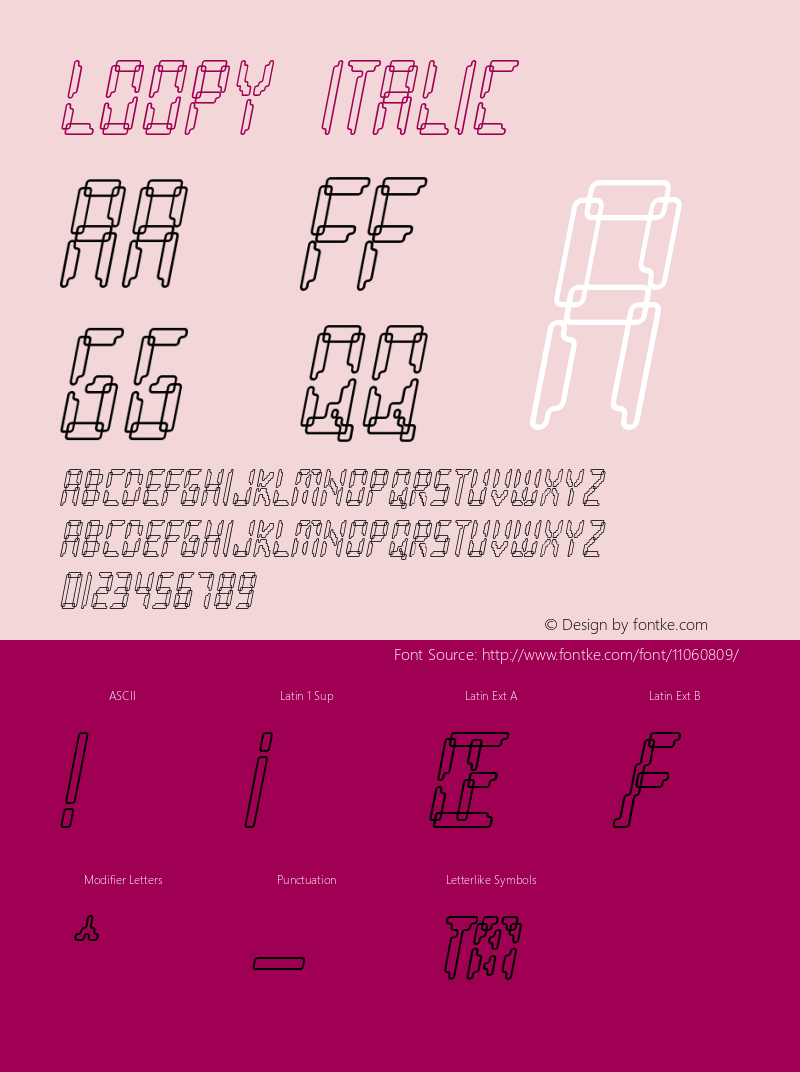 Loopy Italic Version 001.000图片样张