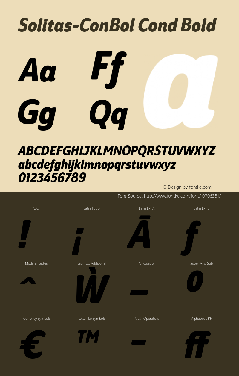 Solitas-ConBol Cond Bold 1.000;com.myfonts.easy.insigne.solitas.con-bold-italic.wfkit2.version.4odW图片样张