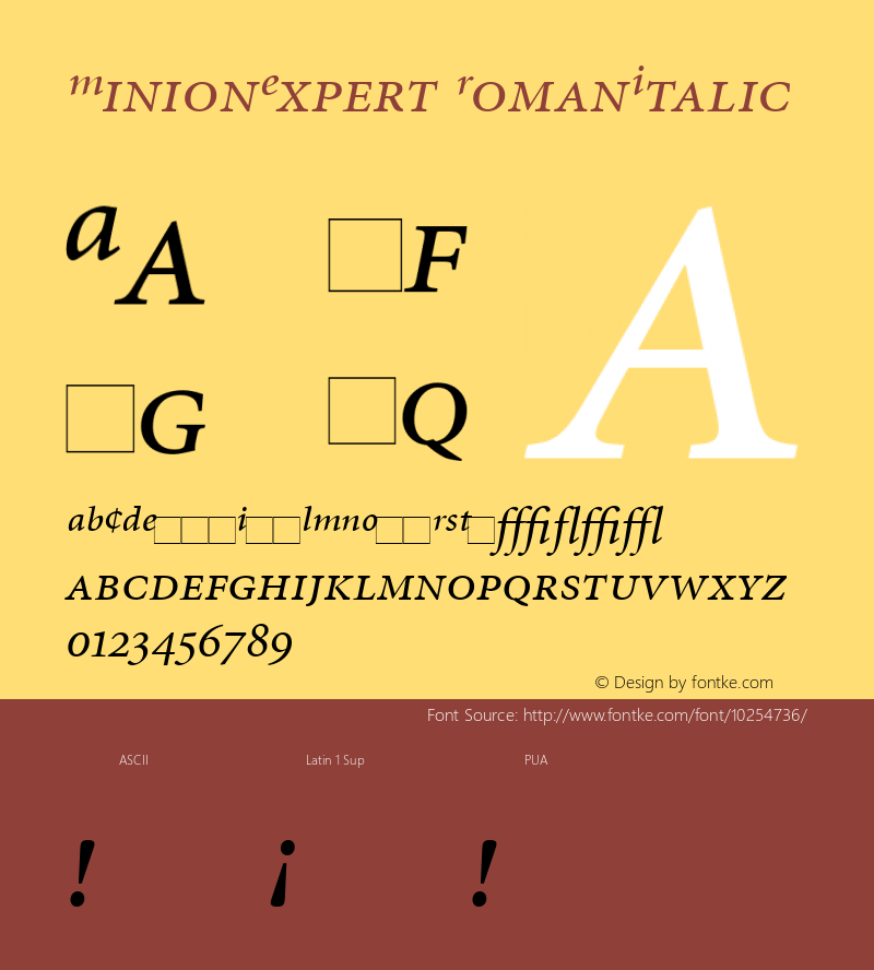 MinionExpert RomanItalic Version 1.00图片样张