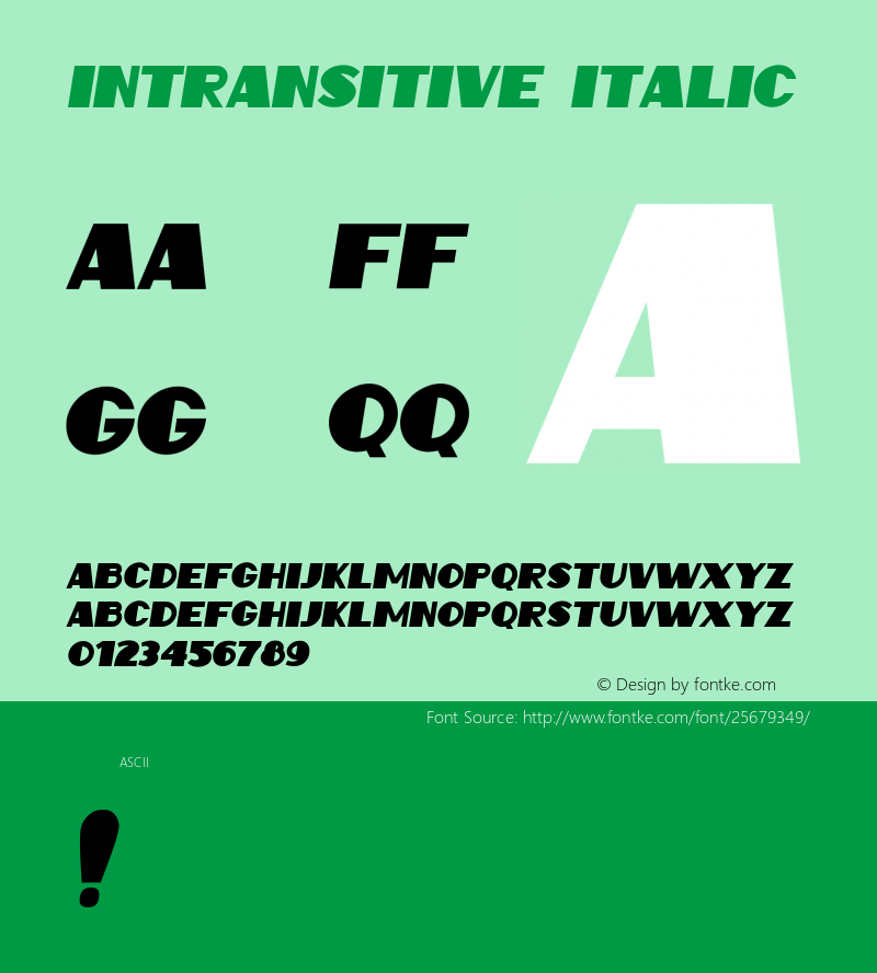 Intransitive Italic Version 1.000图片样张