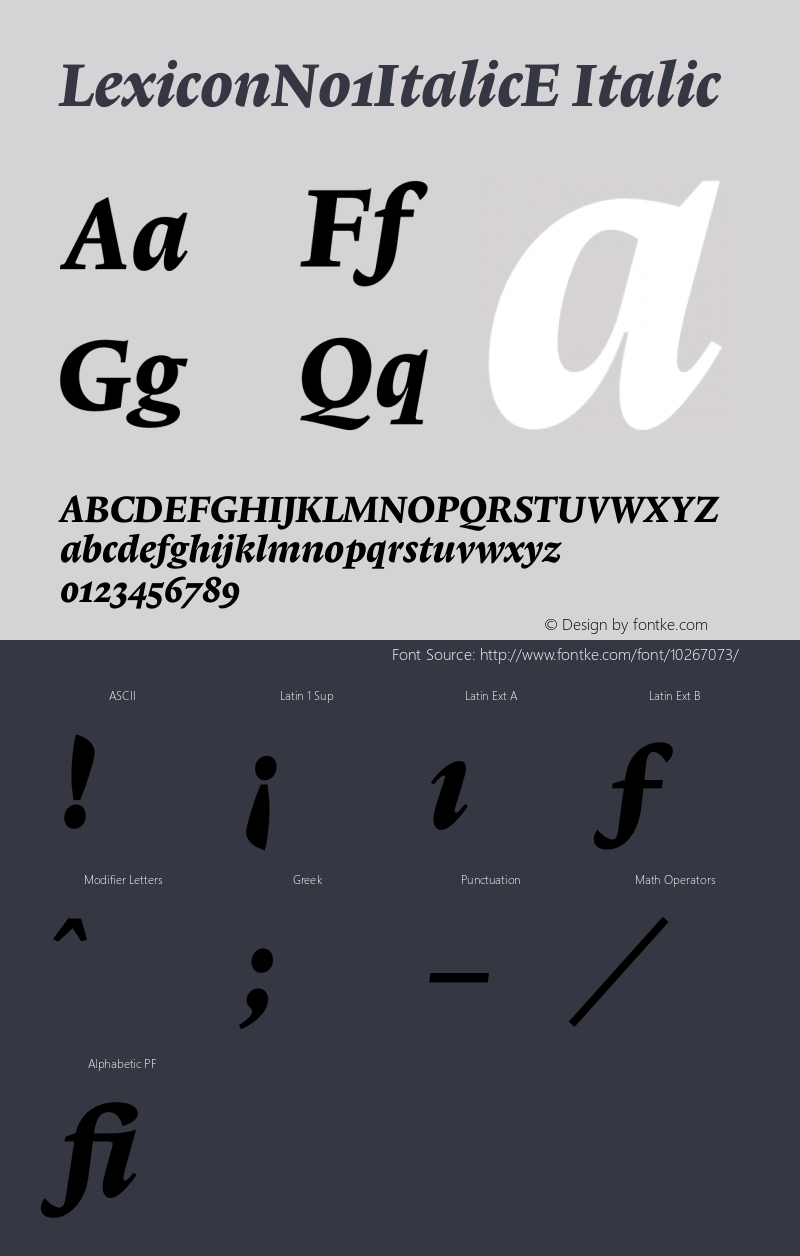 LexiconNo1ItalicE Italic 001.000图片样张