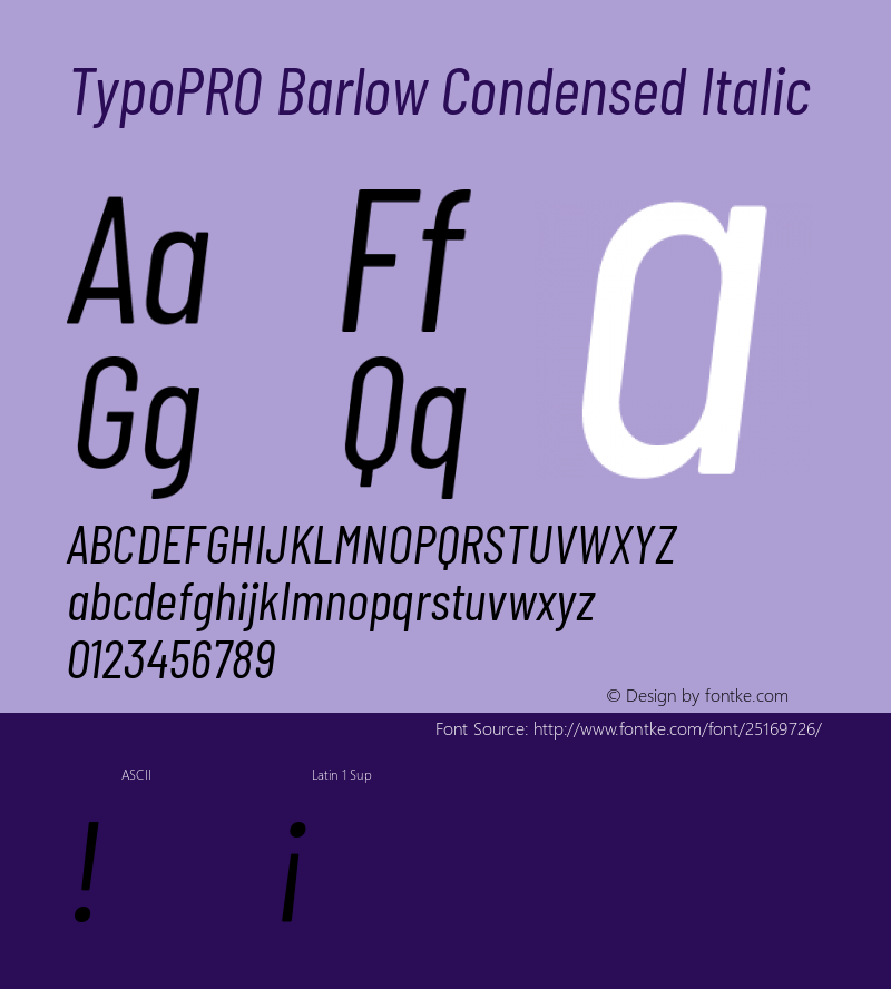 TypoPRO Barlow Condensed Italic Version 1.301图片样张