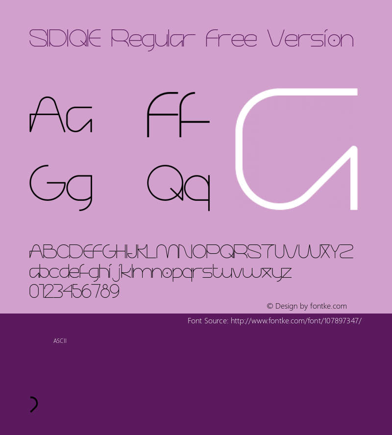 SIDIQIE Regular Free Version Version 1.000图片样张