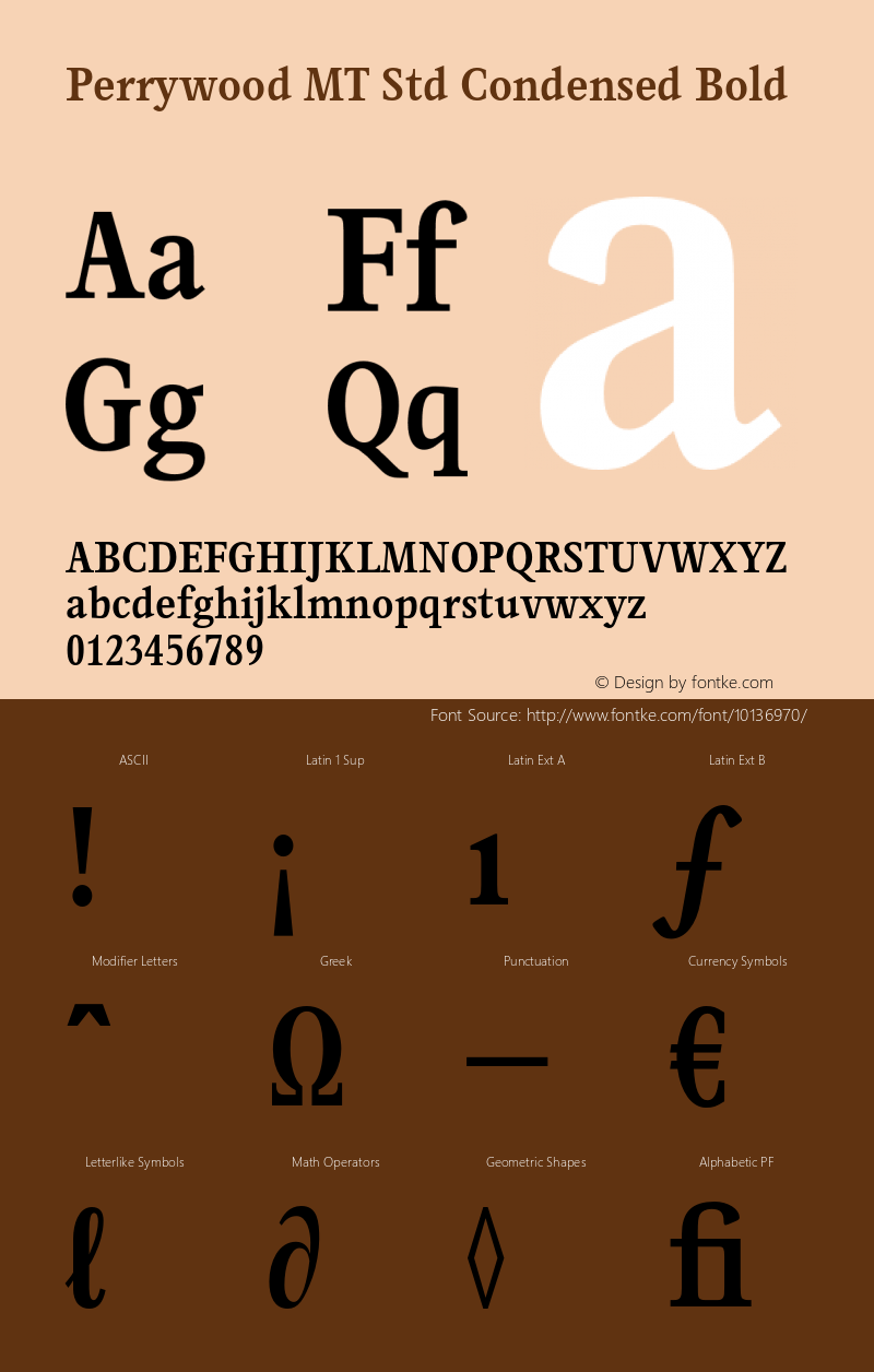 Perrywood MT Std Condensed Bold Version 1.000;PS 001.000;hotconv 1.0.38图片样张