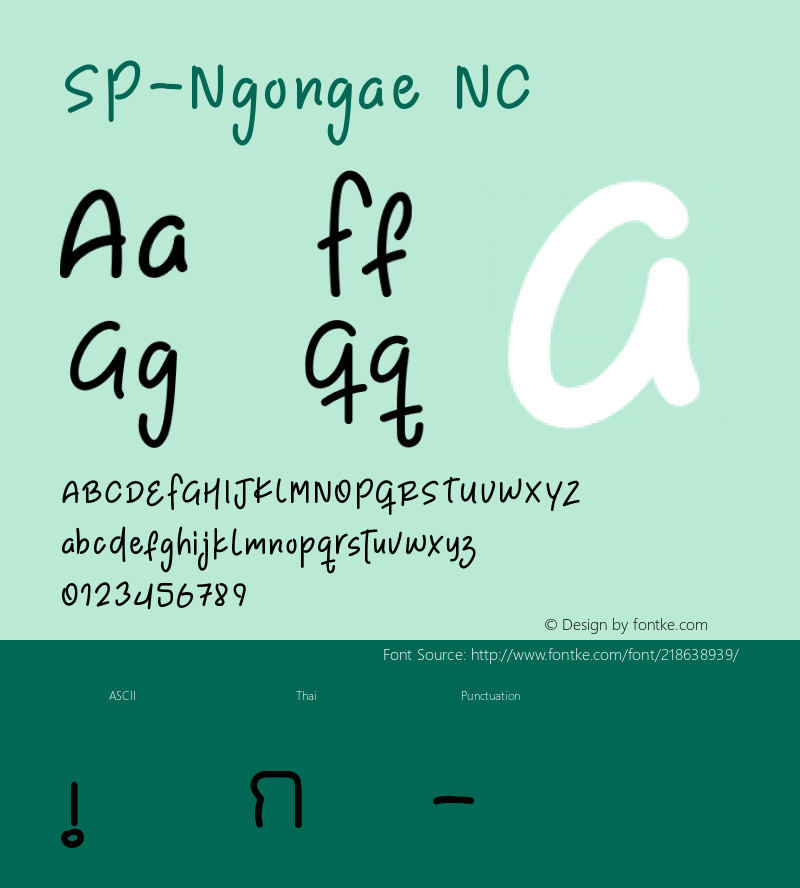 SP-Ngongae NC Version 1.000;October 30, 2021;FontCreator 14.0.0.2793 64-bit图片样张