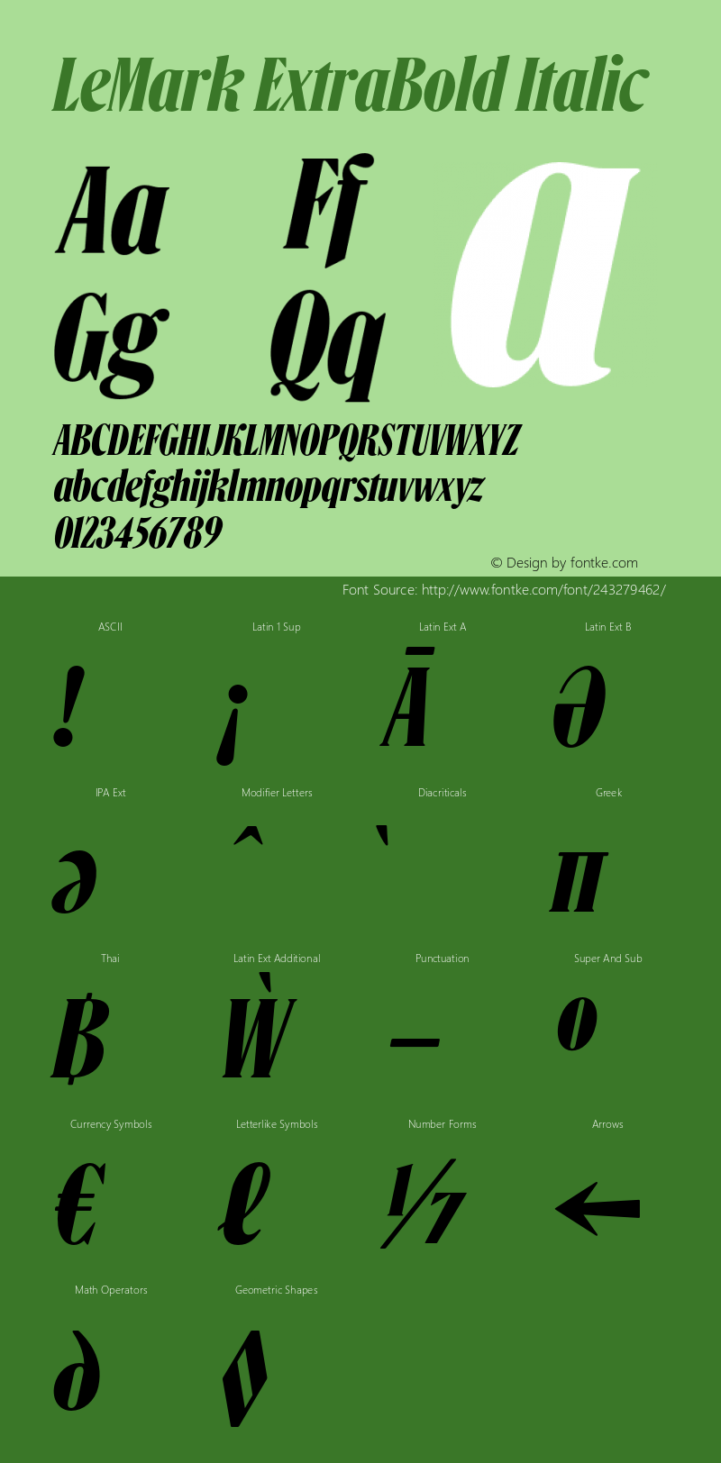 LeMark ExtraBold Italic Version 1.000 | FøM Fix图片样张