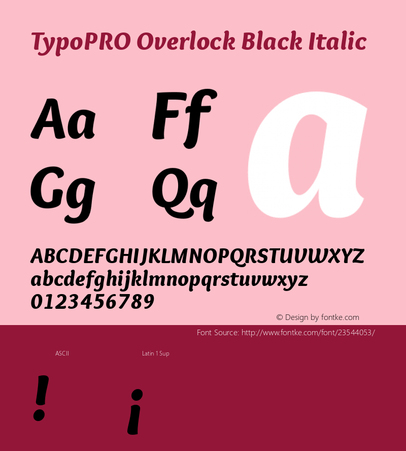 TypoPRO Overlock Black Italic Version 1.002图片样张