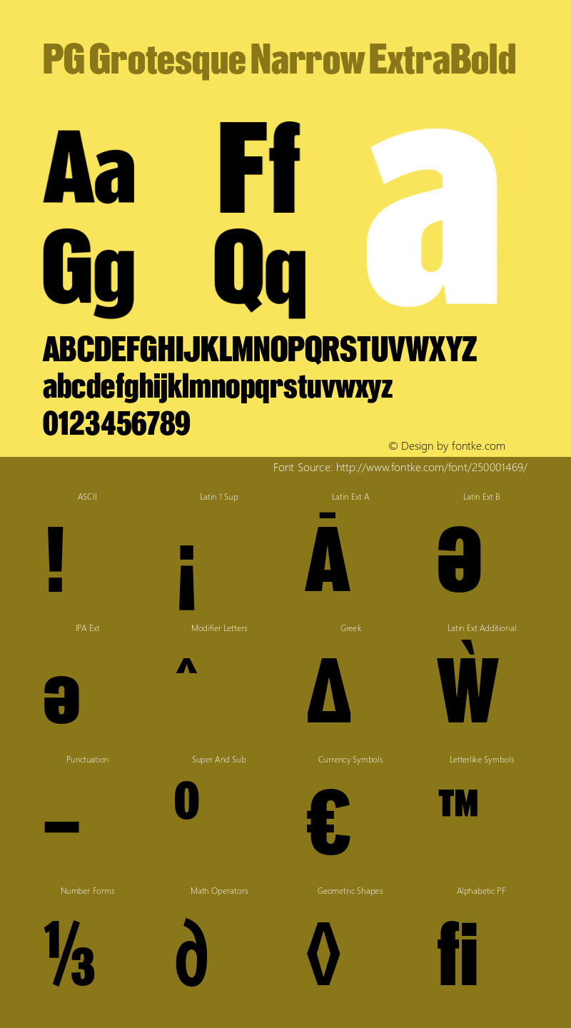 PG Grotesque Narrow ExtraBold Version 1.000;Glyphs 3.2 (3207)图片样张