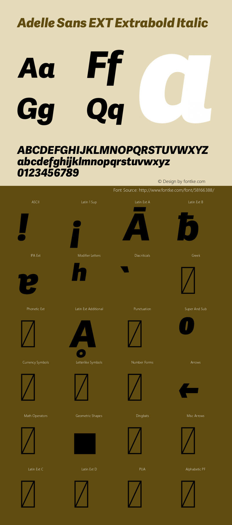 Adelle Sans EXT Extrabold Italic Version 2.000;hotconv 1.0.109;makeotfexe 2.5.65596图片样张