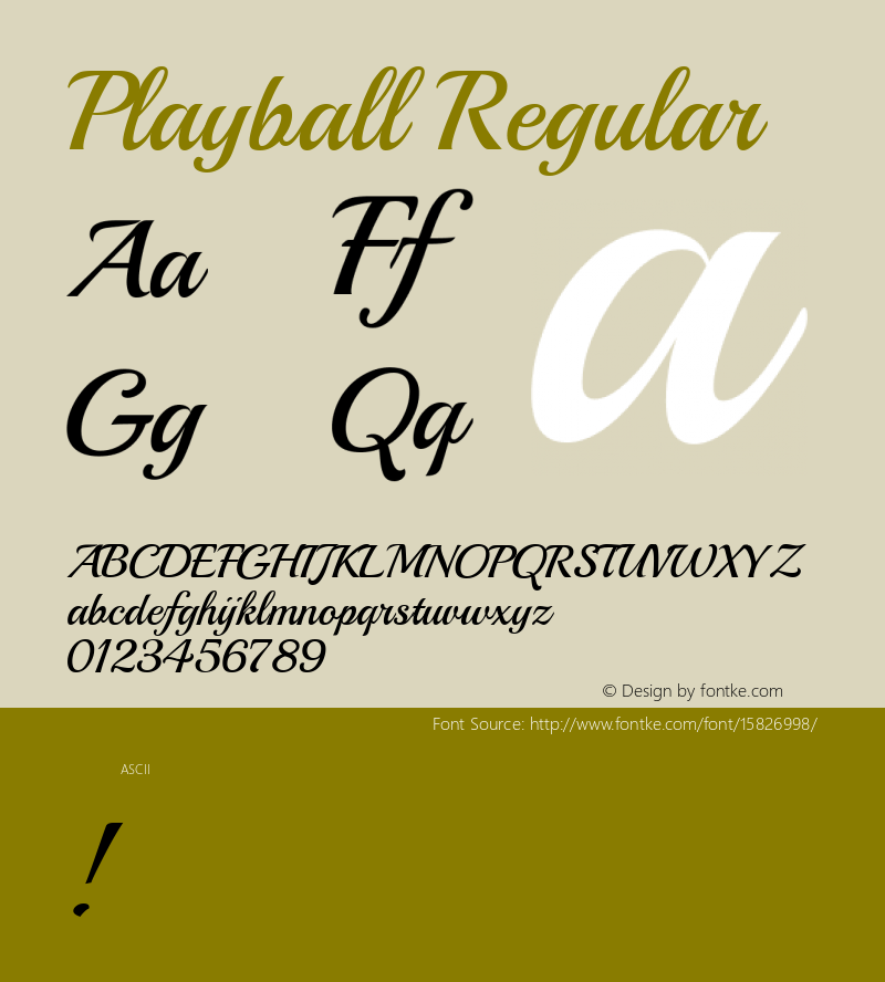 Playball Regular Version 1.001; ttfautohint (v1.4.1)图片样张