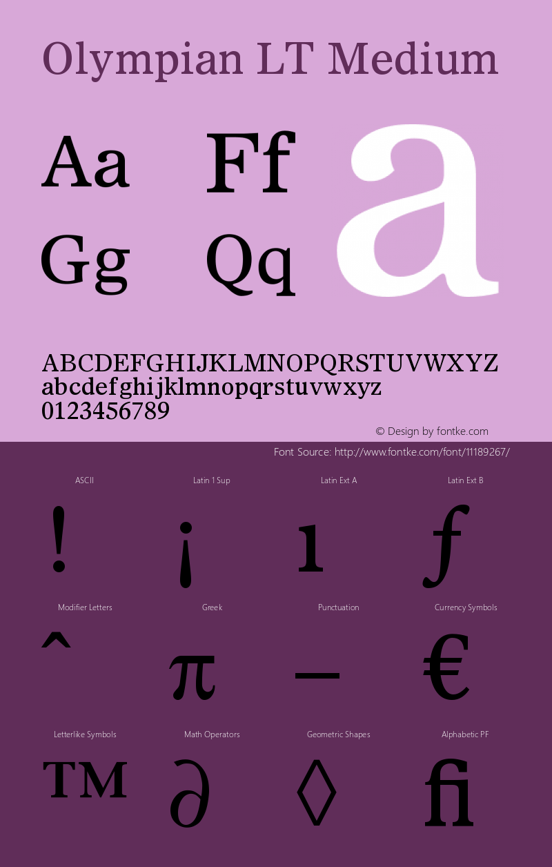 Olympian LT Medium Version 006.000图片样张