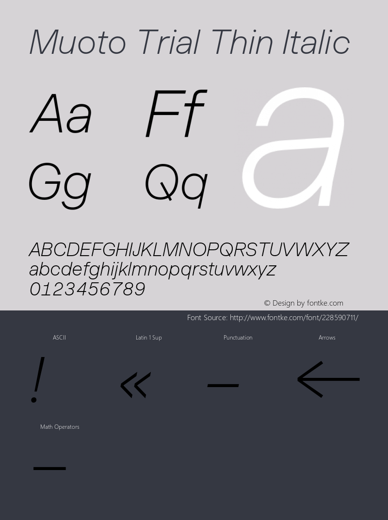 Muoto Trial Thin Italic Version 2.000;FEAKit 1.0图片样张