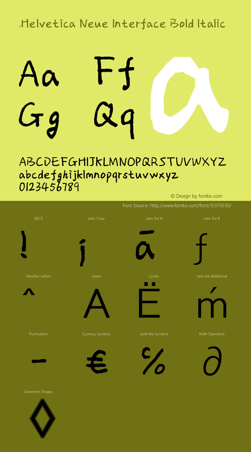 .Helvetica Neue Interface Bold Italic 10.0d35e1图片样张