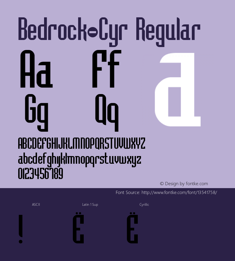 Bedrock-Cyr Regular Unknown图片样张
