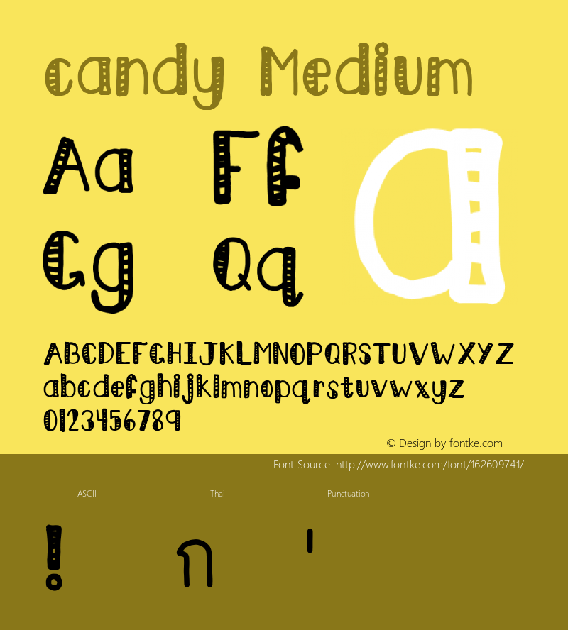 candy Medium Version 1.00;February 5, 2018;FontCreator 11.0.0.2407 64-bit图片样张