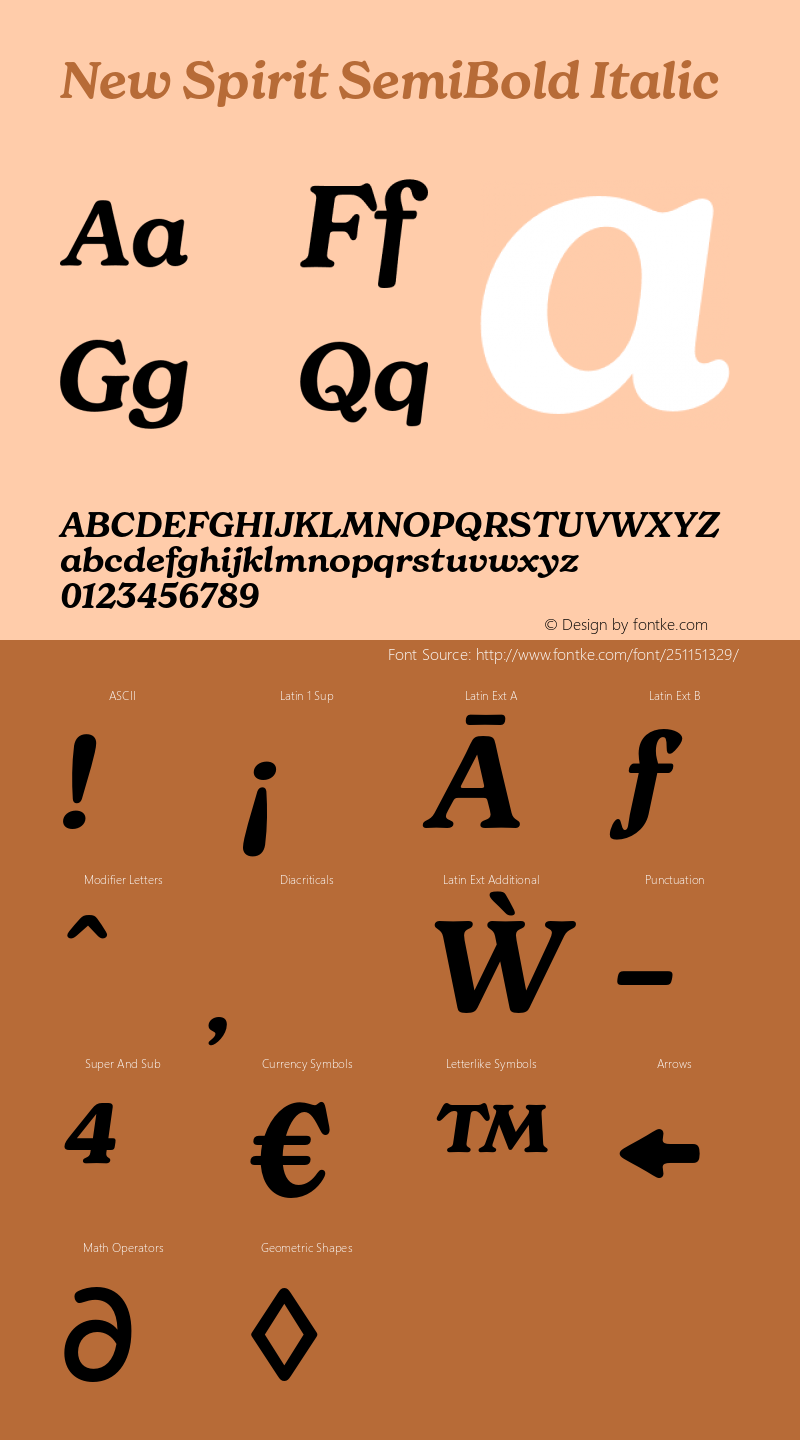 New Spirit SemiBold Italic Version 1.001;Glyphs 3.1.2 (3151)图片样张