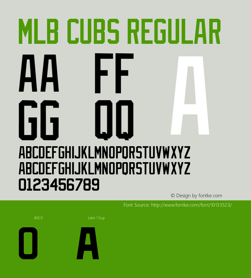 MLB Cubs Regular Macromedia Fontographer 4.1 9/29/04图片样张