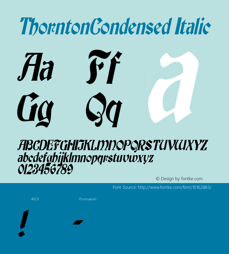 ThorntonCondensed Italic Rev. 003.000图片样张