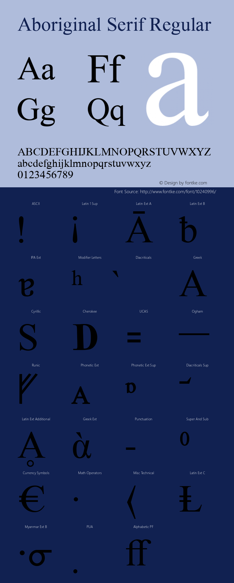 Aboriginal Serif Regular Version 9.515图片样张