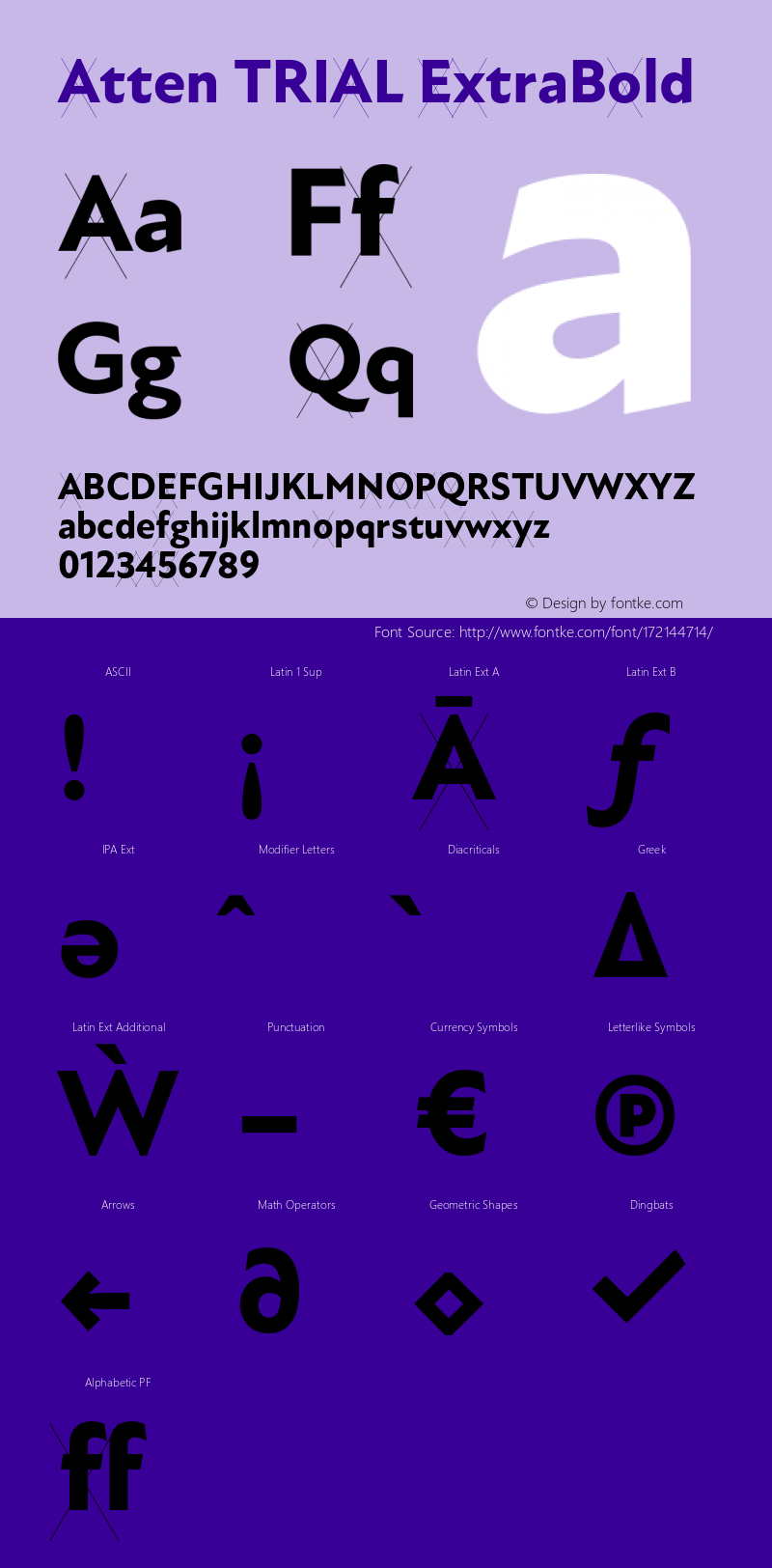 Atten TRIAL ExtraBold Version 1.100;hotconv 1.0.109;makeotfexe 2.5.65596图片样张
