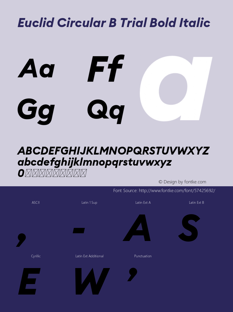 Euclid Circular B Trial Bold Italic Version 3.001图片样张