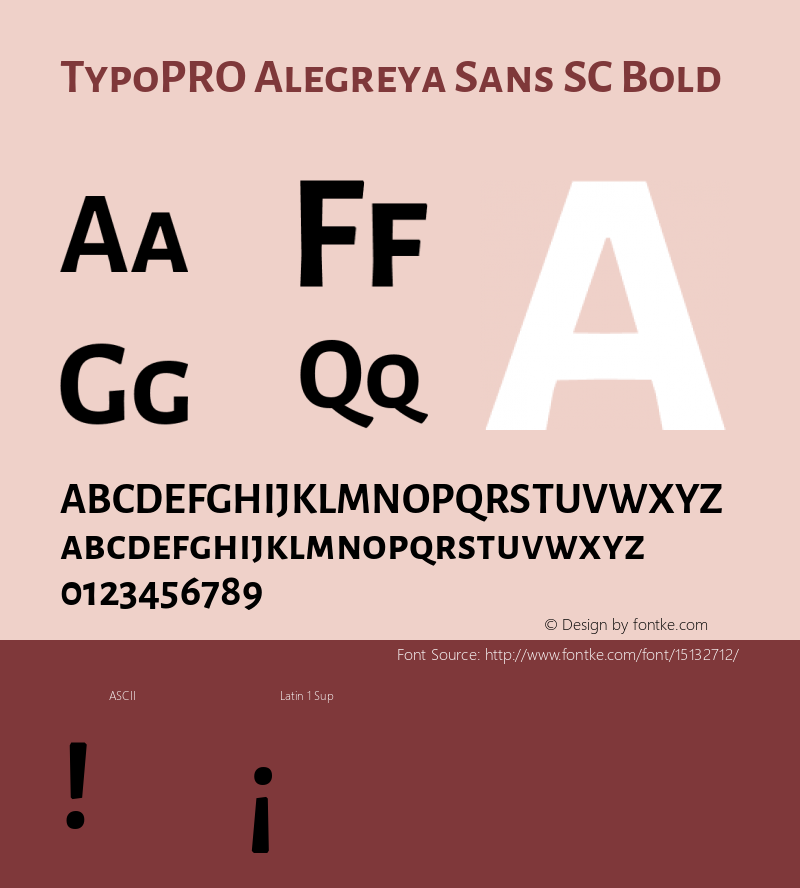 TypoPRO Alegreya Sans SC Bold Version 1.000;PS 001.000;hotconv 1.0.70;makeotf.lib2.5.58329 DEVELOPMENT图片样张
