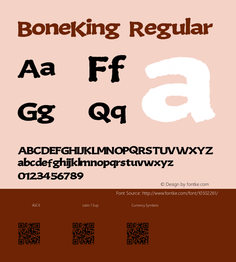 BoneKing Regular Version 1.00 August 7, 2013, initial release图片样张